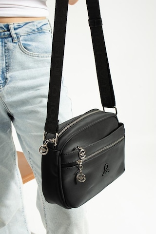 Baginn Kadın Postacı Çanta 23 18 Cm Çapraz Askılı Omuz Çantası Mega Bag Günlük Kullanıma Uygun Siyah