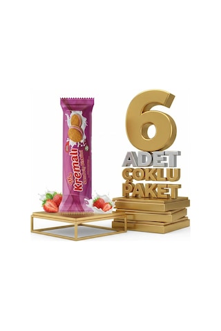 Afia Çilek Kremalı Sandviç Bisküvi 6x60 Gr