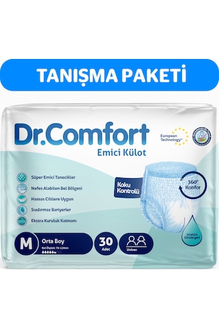Dr.Comfort Yetişkin Emici Külot Orta Boy M 30'Lu
