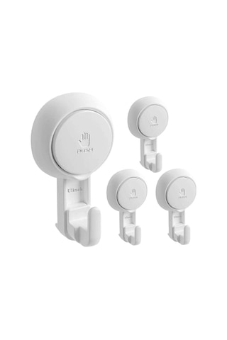 4'lü Plastik Vakumlu Kanca Seti Yeni Güçlü Vakumlu Duvar Kancası/havlu Askısı Bornoz Taç Palto Vakumlu Bez, Mutfak Banyo Eşyaları Çok Renkli