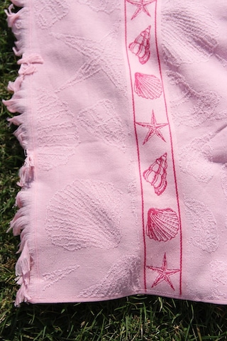 %100 Pamuk Baskılı 70x150 Plaj Havlusu Pembe