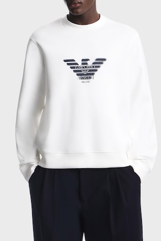 Emporio Armani Pamuklu Yuvarlak Yaka Sweat Erkek Sweat Em007315 Af10013 U0003 Beyaz