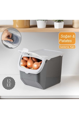 Porsima Coral Çok Amaçlı Patates Soğan Saklama Kutusu 12l - G...