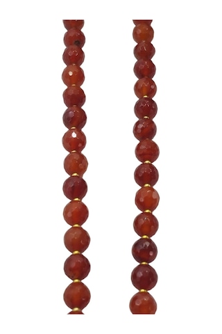 Karnelyan Akik Kolye 8mm Faset Kesim 308-2 Gümüş