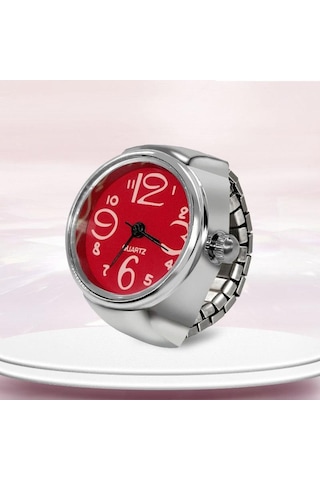 Kırmızı İzle Yüzük Erkekler Kadınlar Için Parmak Yuvarlak Kuvars Takı Paslanmaz Çelik Yüzük Sevgilisi Çifti Saatler Kırmızı