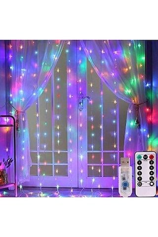 3x2 Metre Kumandalı Rgb Perde Led - Çok Renkli Peri Led Işık Dekarosyon Süsleme
