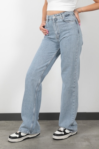 Giysa Yüksek Bel Wide Leg Jean Kar Yıkama