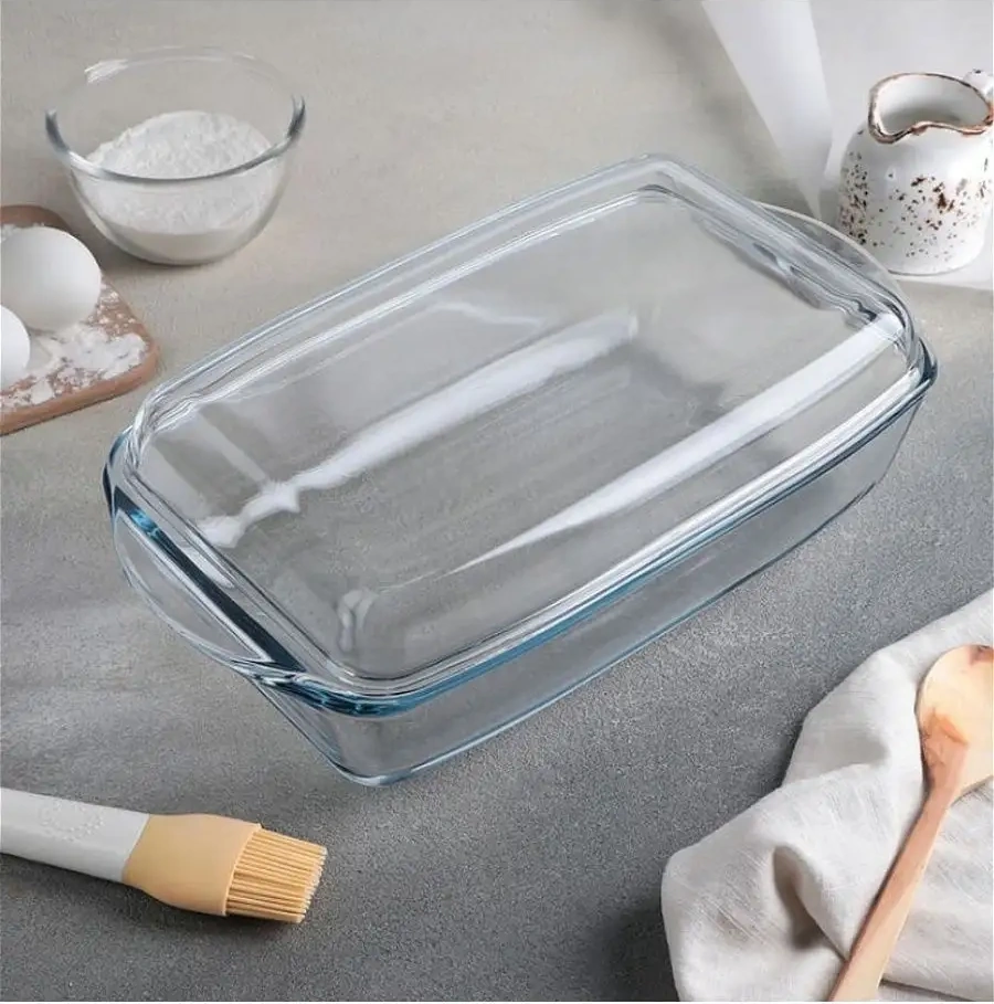 Borcam 2000 Ml + 1375 Ml Kapaklı Fırın Kapları 9218394 Beyaz