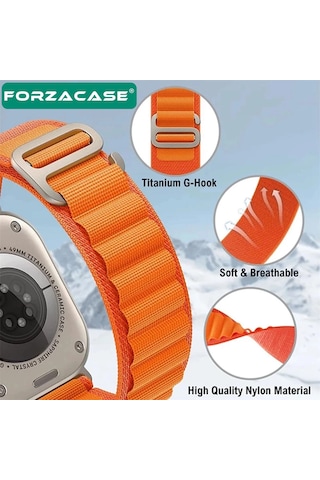 Forzacase Apple Uyumlu  Watch Ultra 3 49mm İle  Kancalı Kumaş Kordon Kayış - Fc269