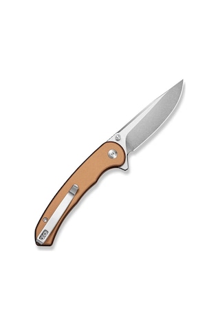 Sencut Ingot Coyote Brown Aluminum Handle Stonewashed D2 Blade Kamp Çakı Kahverengi