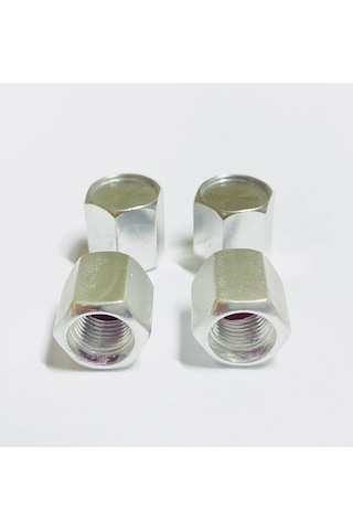 Tüm Araçlara Uyumlu Alüminyum Sibop Kapağı 4'lü Set Gri