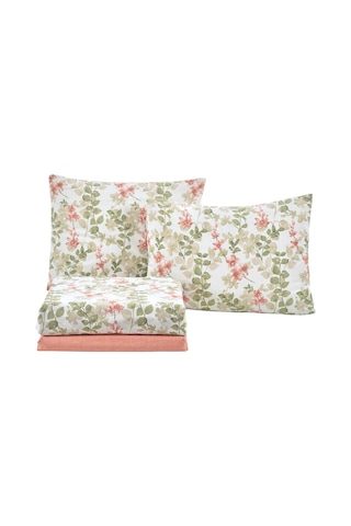 Elart Nevresim Takımı Pamuklu Tek Kişilik 3 Parça Flores Pudra-Pudra-160x220Cm