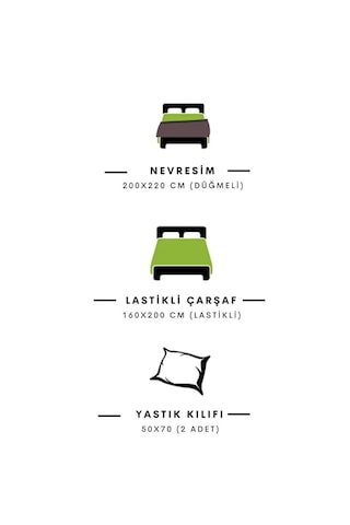 Ağaçlı Çift Kişilik Çarşafı Lastikli-pamuk Nevresim Takımı- Çok Renkli