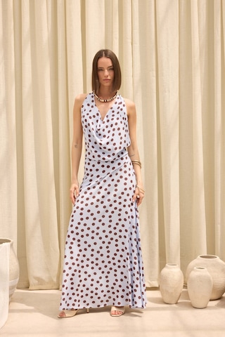 Mai Collection Manon Puantiyeli Mavi Crop Etek Takım
