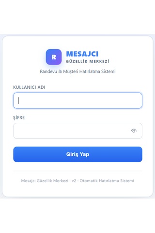 Mesajcı Güzellik Merkezi Randevu & Müşteri Hatırlatma Modülü Otomatik E-posta Sistemi