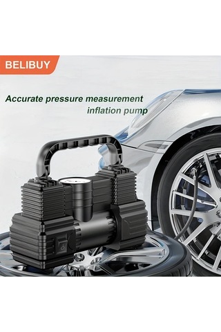 Xuweiwei Siyah 12v Dc Taşınabilir Otomatik Lastik Şişirme Pompası Dijital Basınç Göstergeli Araba Bisiklet Balon