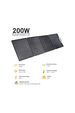 200w Katlanabilen Taşınabilir Yüksek Verimli Güneş Enerjisi Şarj