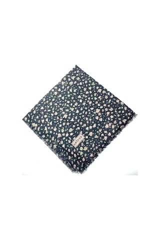 Saçaklı Pamuk Tülbent - 05505 - 95 X 95 / Siyah,pudra - 12 Siyah,pudra - 12