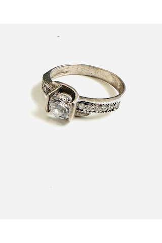 Gümüş Alyans Yüzük Zirkon Taşlı Sodyum Kaplama 925 Ayar 2,14 Gram