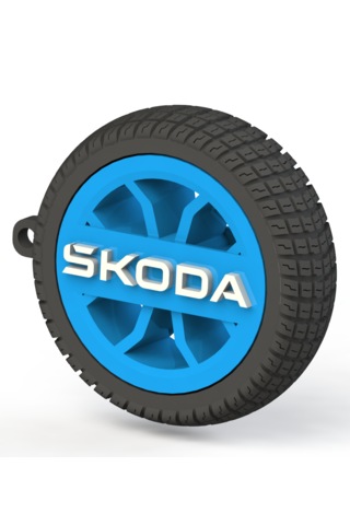 Skoda Uyumlu Özel Tasarım Anahtarlık - Premium Hafif Ve Dayanıklı Mavi
