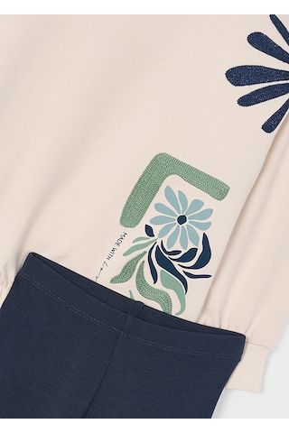 Mayoral 4726-52 Kız Çocuk Ekru-indigo Taytlı Takım Ekru - İndigo