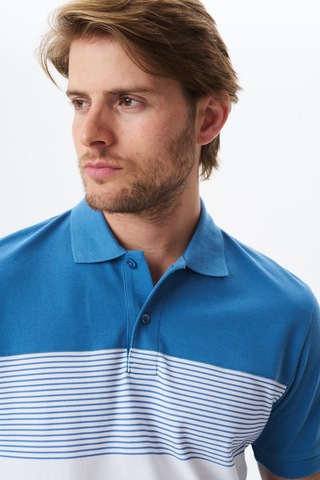 AR-MA Arma Erkek Regular Fit Çok Renkli % 100 Pamuk Pike Polo Yaka Tişört Y29374355002 Mavi