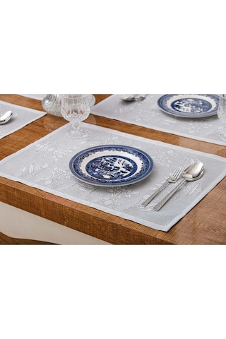Ayda Jakar Polyester Kumaş Bej Amerikan Servis 33,5x46 Cm Gri 4 Ad. 1386 Bej