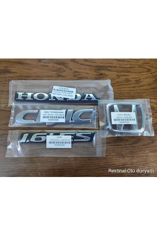 Honda Bagaj Amblem Yazısı Civic Uyumlu 3m Bantlı Arka Logo 1.6 İes Civic 1998-1999-2000
