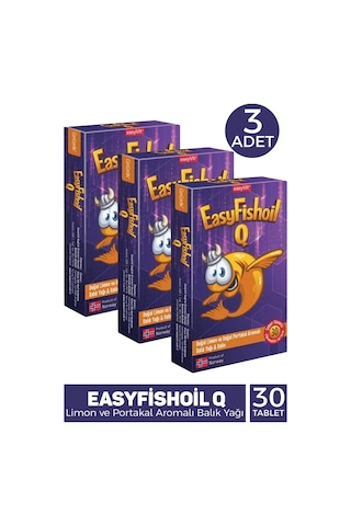 Easyfishoil Q 30 Çiğneme Tableti 3 Adet