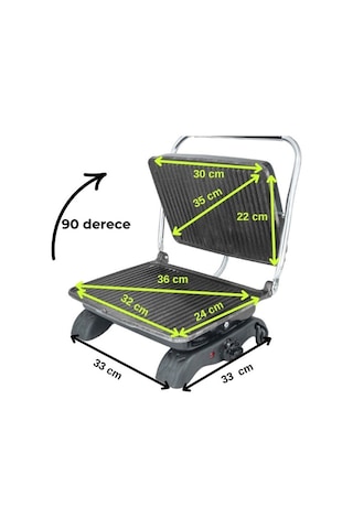 Dökümix Demir Döküm Siyah 1800 Watt 4-6 Dilim Ev-sanayi-büfe Tipi Tost Makinası Ve Izgara