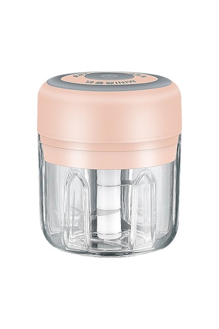 Kosona 250ml Usb Şarjlı Püskürtme Butonuyla Gönüllü, Biber, Zencefil, Sarımsak Ve Bebek Yemeği Blenderı - Pembe Diğer