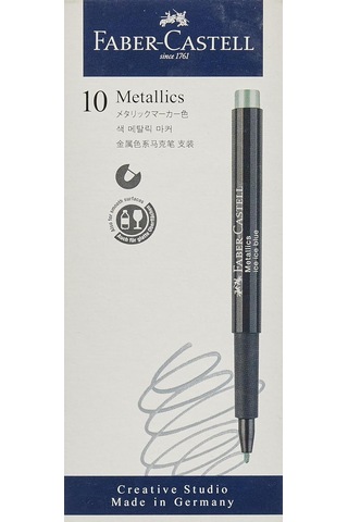 Faber-castell Metalik Markör Buz Mavisi, 10'lu Çok Renkli