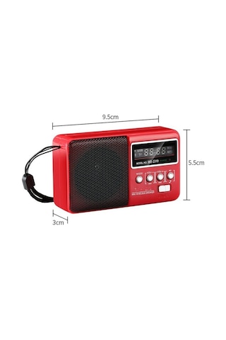 Ws-2319 Mini Bluetooth Hoparlör Fm Radyolu Hafıza Kartı Ve Usb Girişli Şarjlı Taşınabilir 3w Hoparlör Mp3 Çalar