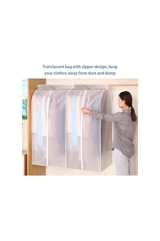 Dofolink Eva Malzeme Askılı Elbise Depolama Çantası - Rulo Kapanmalı, Yarı Saydam, Toz Ve Nem Koruyucu, 50 100 120 Cm Şeffaf