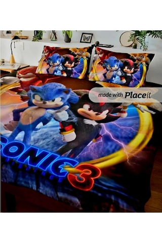 Özel Tasarım Çocuk,tek Kişilik Nevresim Takımı 160x240 Cm Sonıc3