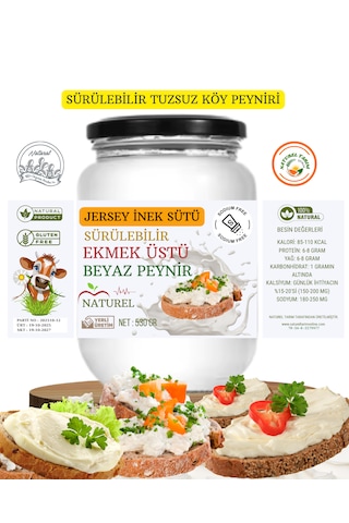 Naturel Jersey İnek Sütü Krem Peynir 550 Gr X 2 Adet