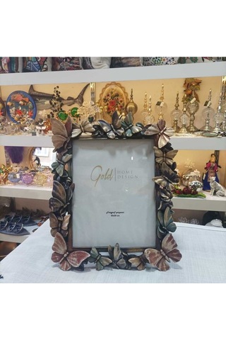 Fotoğraf Çerçevesi Kelebek Desenli Kahverengi 20x25