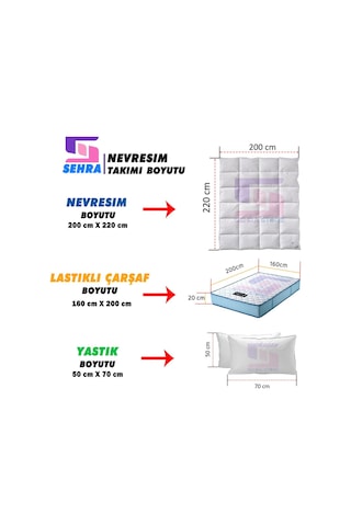 Lüks Dayanıklı Yumuşak Pamuklu Çift Kişilik Nevresim Takımı Seti + Lastikli Çarşaf +2 Yastık Kılıflı Gri - Çiçek