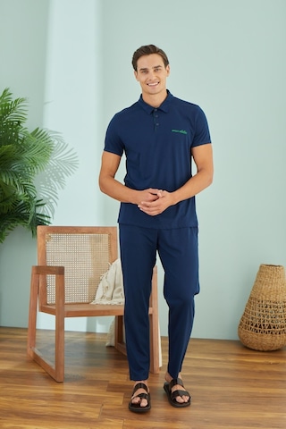 Sevim Erkek Kısa Kol Lacivert Pijama Takım C8t7n49 001
