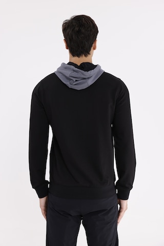 Rowinger Kanguru Cepli Ayarlanabilir Kordonlu Ribana Manşetli Rahat Kesim Kapüşonlu Sweatshirt Black