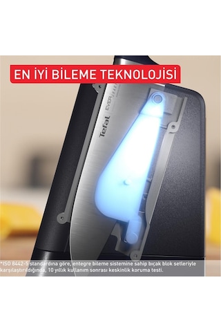 Tefal Eversharp Pro 5 Bıçaklı Entegre Otomatik Bileyicili Bıçak Seti Gri Siyah