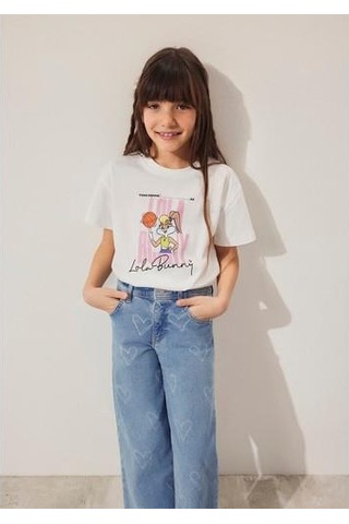 Mavi Lola Bunny Baskılı Tişört Kır Çok Renkli
