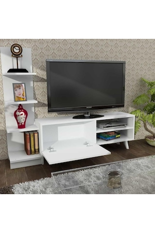 Dekorister Salvador Kitaplıklı Tv Ünitesi Beyaz