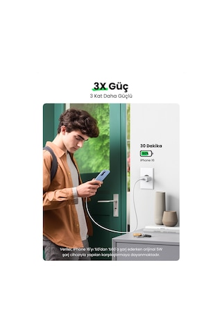 Ugreen 20w Hızlı Şarj Cihazı Qc Pd Hızlı Şarj Cihazı 1xusb-c, Beyaz, 60450