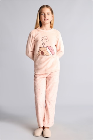 Defacto Figür Baskılı Welsoft Pelüş 2li Pijama Takımı Kız Çocuk H9519a826wnpn684 Pembe-pn684