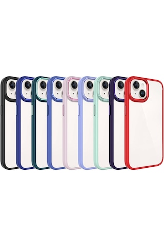 Apple Uyumlu iPhone 15 Plus Zore Krom Kılıf-kırmızı Kirmizi