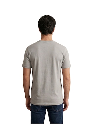 Cazador 44330 Gri Erkek Bisiklet Yaka Tshirt