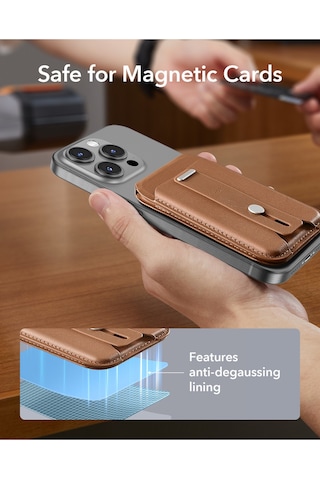 Halolock Magsafe Wallet Standlı Cüzdan Kahverengi Kahverengi
