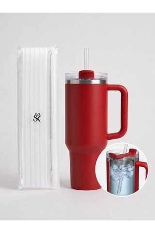 Tritan Pipet Seti 6&apos Lı, 40 Oz İle Uyumlu, Şeffaf Yeniden Kullanılabilir Bpa İçermeyen Pipetler, Temizleme Fırçası Dahil 000 Açık Krem