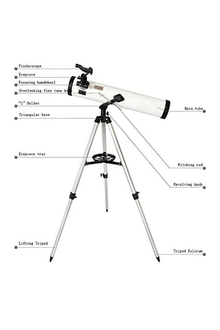 76/700 Profesyonel Aynalı Uzay Teleskopu - Beyaz Hd Optik Set - Uzay Seyir Teleskop